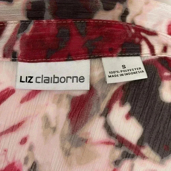 Liz Claiborne Sheer Floral Printed Blouse​​ - Picture 10 of 10